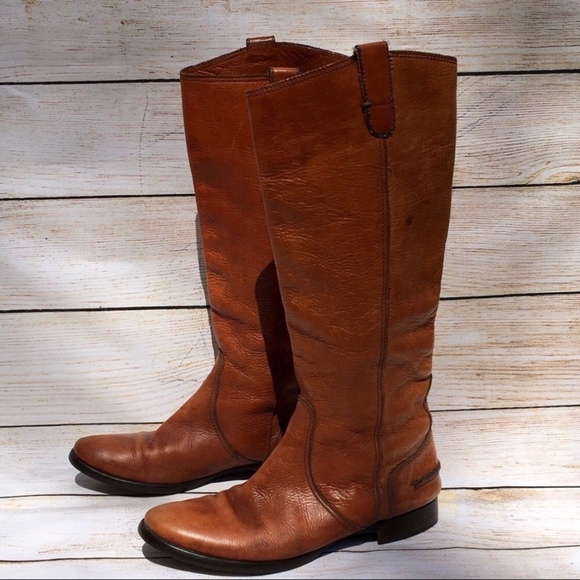 VINTAGE ITALIAN RIDING BOOTS 6.5 Brown Leather - Picture 3 of 8